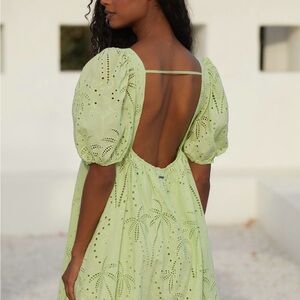 Anthropologie Mint Backless Eyelet Dress